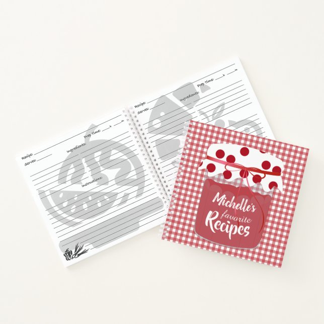 Carnet Jam et En vichy recettes personnalisées (Intérieur)