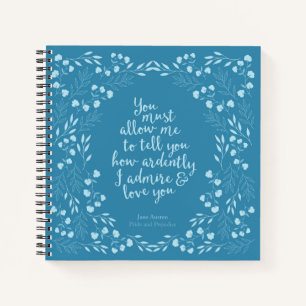 Carnet Jane Austen Fierté et préjugé Citation d'amour 