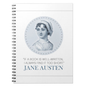 Carnet Jane Austen Portrait et citation sur la lecture