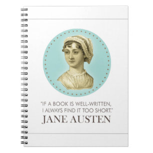 Carnet Jane Austen Portrait et citation sur la lecture