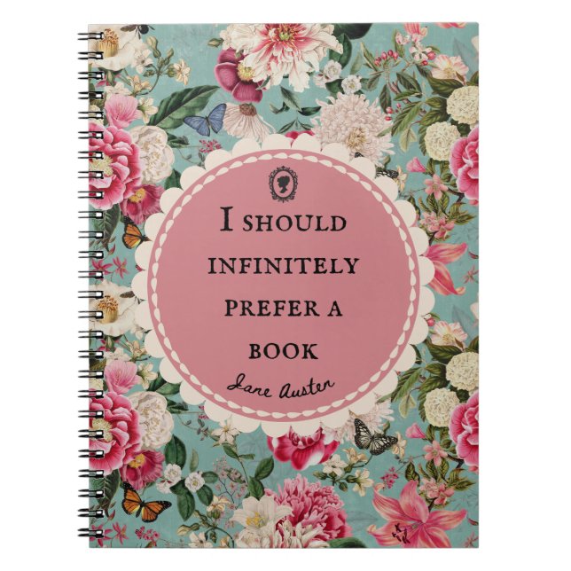 Carnet Jane Austen Quote Notebook "Prefer a Book"  (Devant)