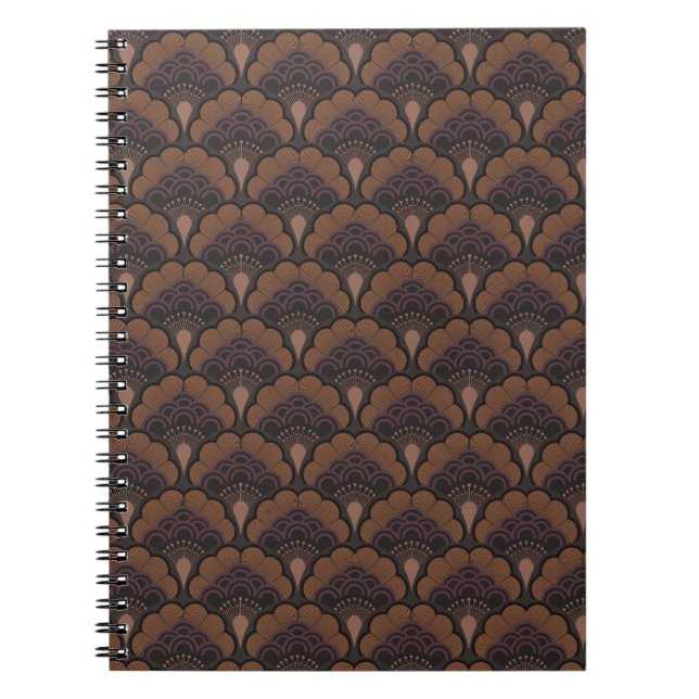 Carnet Japanese art deco style - Chocolate (Devant)