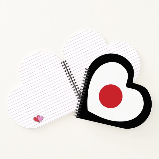 Carnet Japon | Coeur du drapeau japonais (Intérieur)