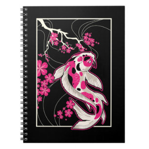 Carnet Japon Koi Poisson Fleur de Cerisier Japonais Nishi