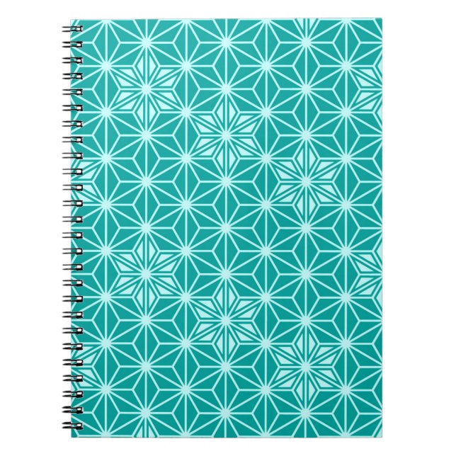 Carnet Japonais Asanoha motif - turquoise (Devant)