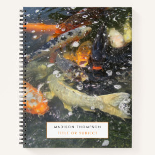 Carnet Japonais Carpe Koi Poisson Natation