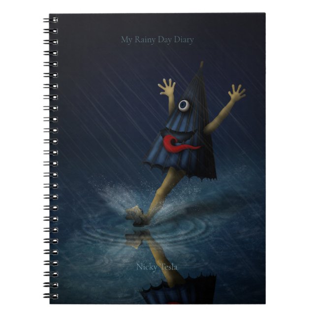 Carnet Japonais parapluie Ghost Rainy Day Personnalisé (Devant)