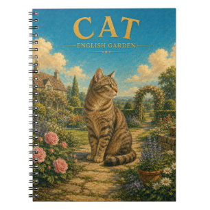 Carnet Jardin Anglais Chat Aquarelle GeoSaga