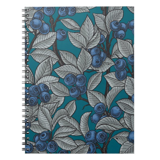 Carnet Jardin aux bleuets, bleu et gris (Devant)