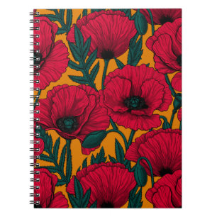 Carnet Jardin aux coquelicots rouges