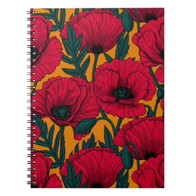 Carnet Jardin aux coquelicots rouges (Devant)