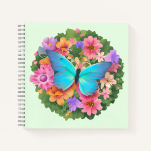 Carnet Jardin aux fleurs de papillons
