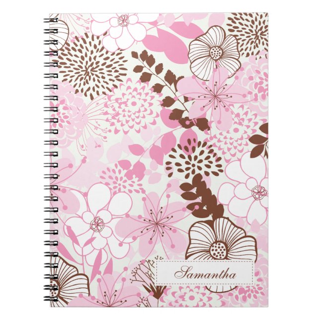 Carnet Jardin Brown et rose de ressort (Devant)