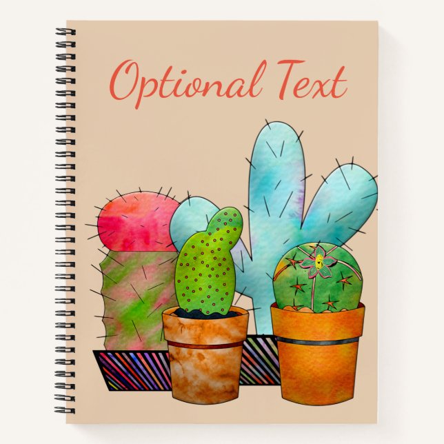 Carnet Jardin coloré de Cactus (Devant)