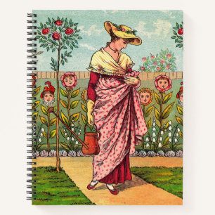 Carnet Jardin Cultivation Flower Woman Art Antique