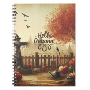 Carnet Jardin d'automne et épouvantail