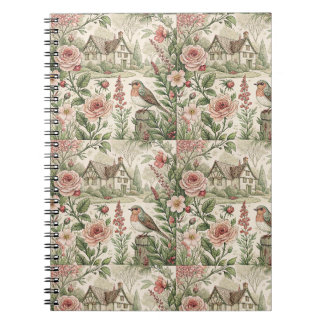 Carnet Jardin de Cottage Anglais Vintage Motif Floral Art