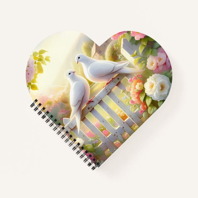 Carnet Jardin de cottage aux colombes blanches (Devant)