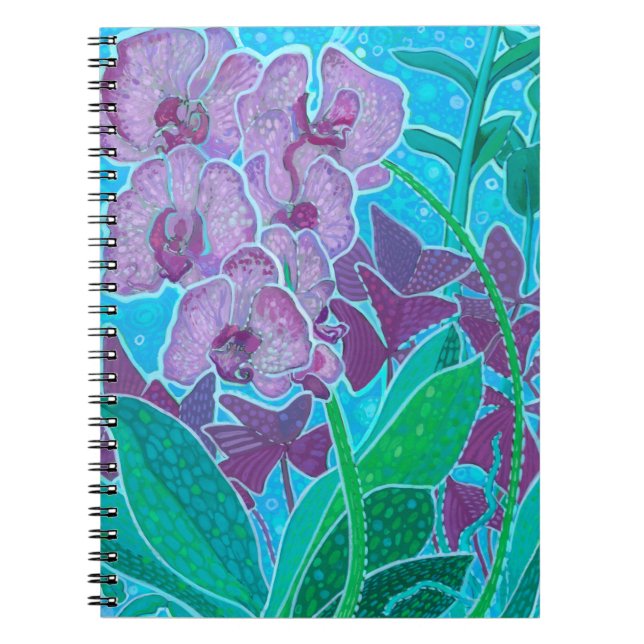 Carnet Jardin de fenêtre Fleurs d'orchidées Floral Art Bo (Devant)