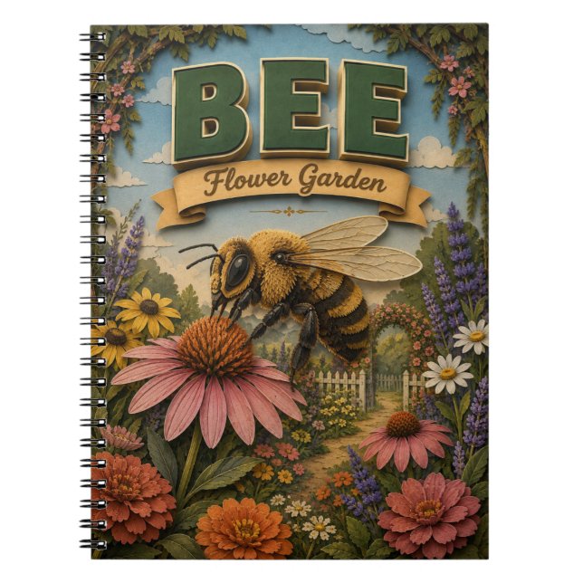 Carnet Jardin de fleurs d'abeilles POPCUT (Devant)