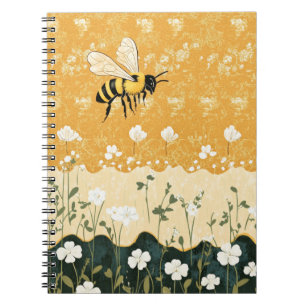 Carnet Jardin de fleurs sauvages à l'abeille à miel vinta