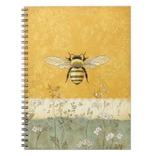 Carnet Jardin de fleurs sauvages à l'abeille à miel vinta