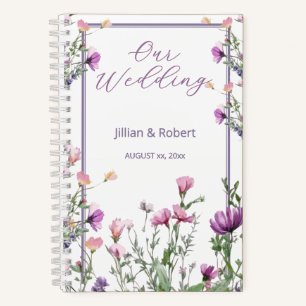 Carnet Jardin de Fleurs Sauvages Mariage Élégant
