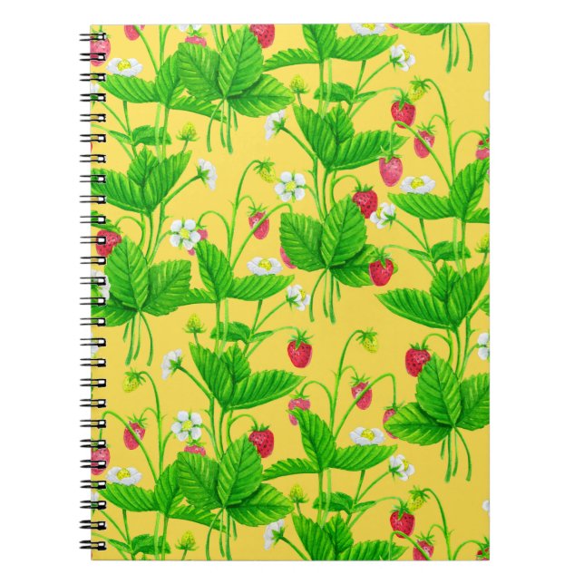 Carnet Jardin de fraise sur jaune (Devant)
