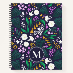 Carnet Jardin de la Lune de nuit Floral Motif botanique
