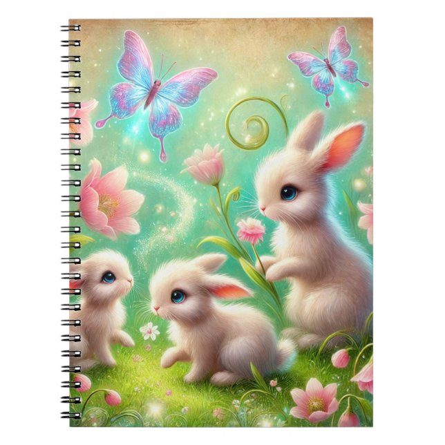 Carnet Jardin de lapin de printemps Imaginaire (Devant)