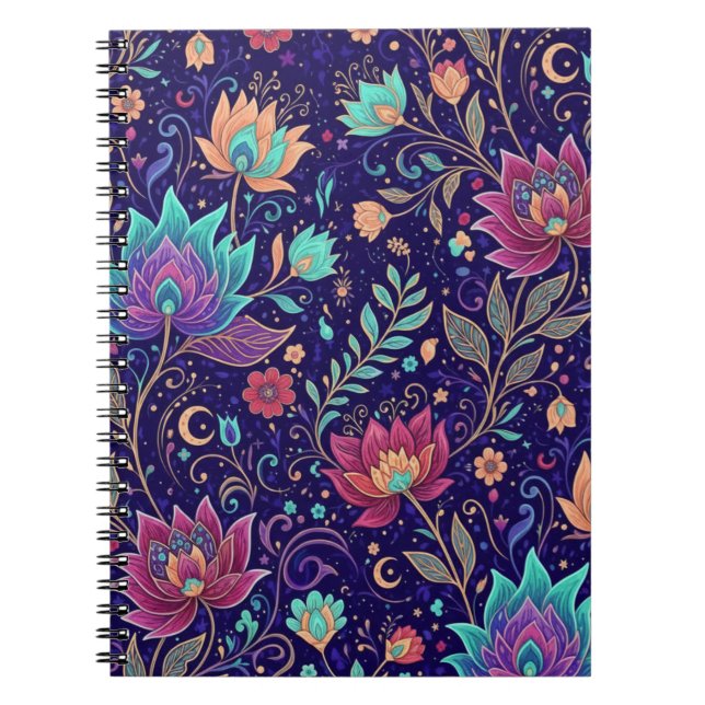 Carnet Jardin de lotus mystique de minuit (Devant)