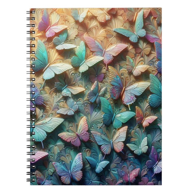 Carnet Jardin de papillons iridescent (Devant)