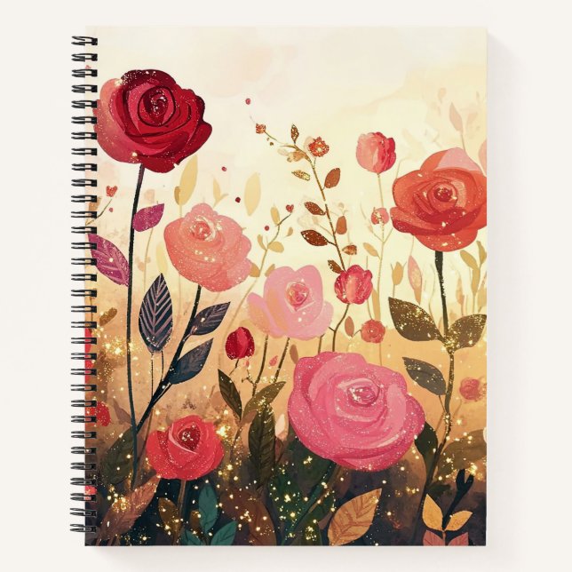 Carnet jardin de roses fantaisistes  (Devant)