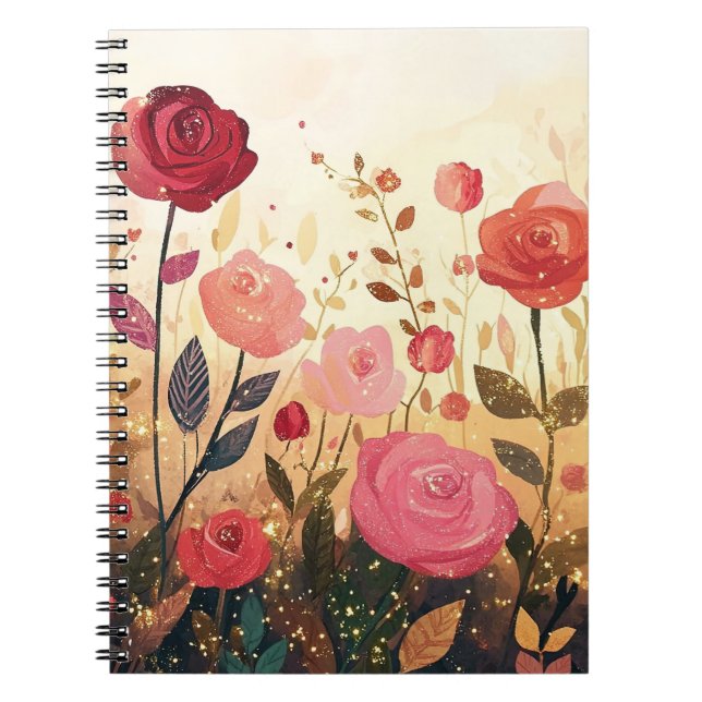 Carnet jardin de roses fantaisistes  (Devant)