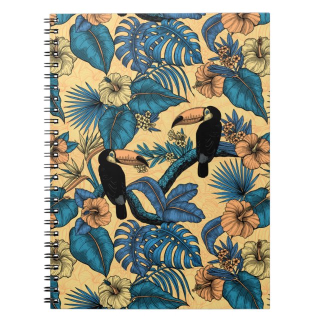 Carnet Jardin de toucan en jaune et bleu (Devant)