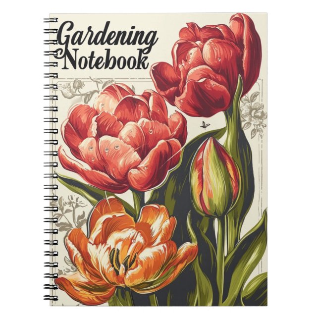 Carnet Jardin de tulipes vintages (Devant)