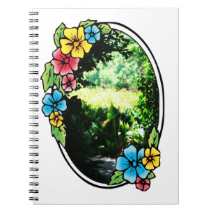 Carnet Jardin d'Eden avec cadre coloré