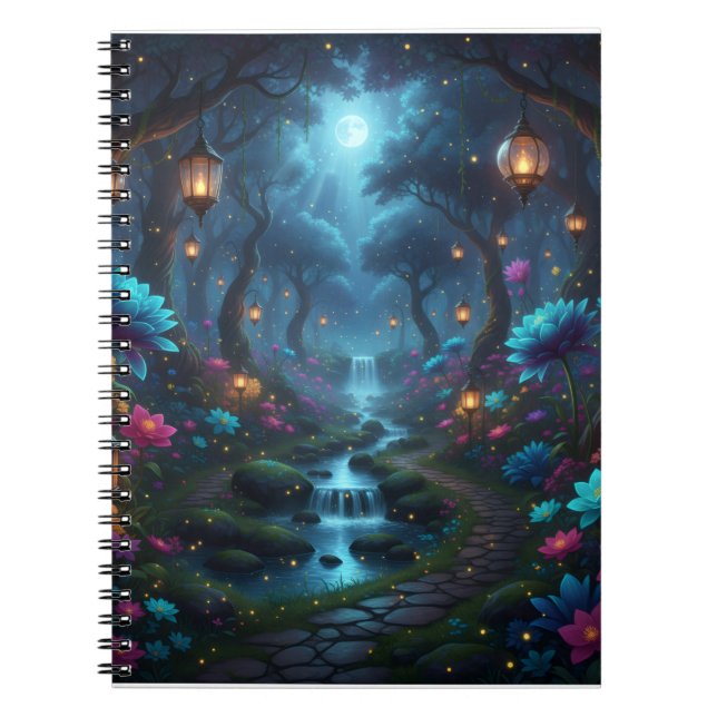 Carnet Jardin enchanté avec lanternes - (Devant)