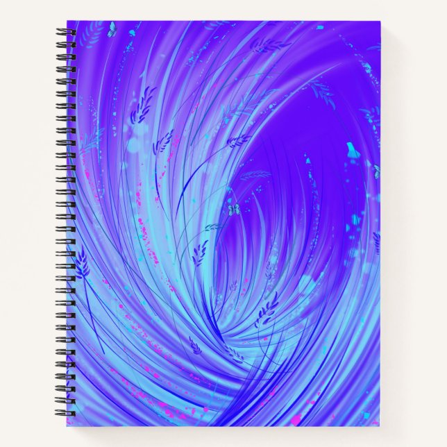 Carnet Jardin enchanté bleu violet Abstrait (Devant)