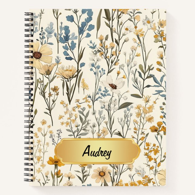 Carnet Jardin fleur sauvage Floral (Devant)