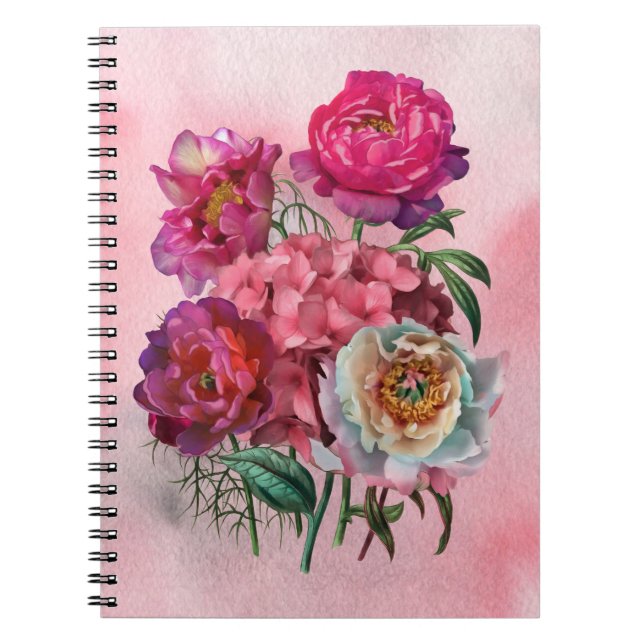 Carnet Jardin fleuri romantique (Devant)