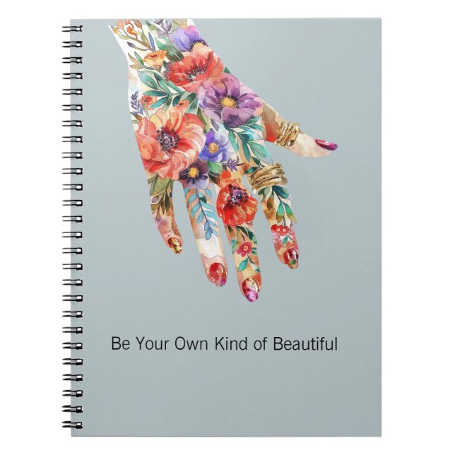 Carnet Jardin Floral Main Rouge Violet (Devant)