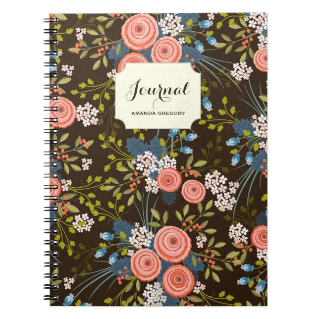 Carnet Jardin floral Rose sauvage Ordinateur portable per (Devant)