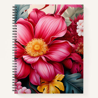Carnet Jardin floral tropical rose exotique