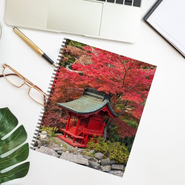 Carnet Jardin japonais d'automne et temple rouge (In Situ)
