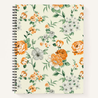 Carnet Jardin Jaune doux motif floral