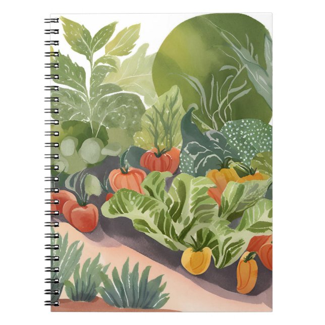 Carnet Jardin potager | Peinture à l'aquarelle (Devant)