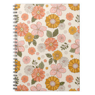 Carnet Jardin rose et orange Motif