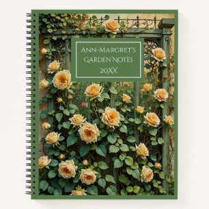 Carnet Jardin Rose vintage de treillis et de pêche