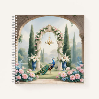 Carnet Jardin Royal Paon"Cahier personnalisé à reliure sp